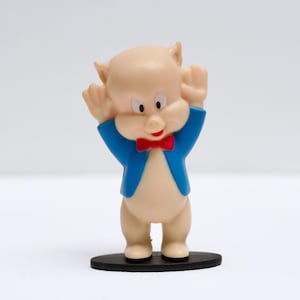 Figura de Porky Pig de Looney Tunes de 7,6 cm de alto - Juguete coleccionable de Warner Brothers para niños de Burger King - Decoración retro vintage