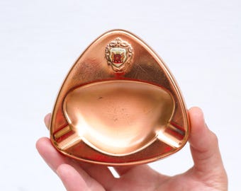 Vintage Copper Ashtray – Pretoria Coat of Arms, South Africa Souvenir