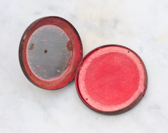 Art Deco Coty Blush - Air Spun Rouge Vintage Compact Case with Mirror - Vibrant Pink - Retro Makeup Powder