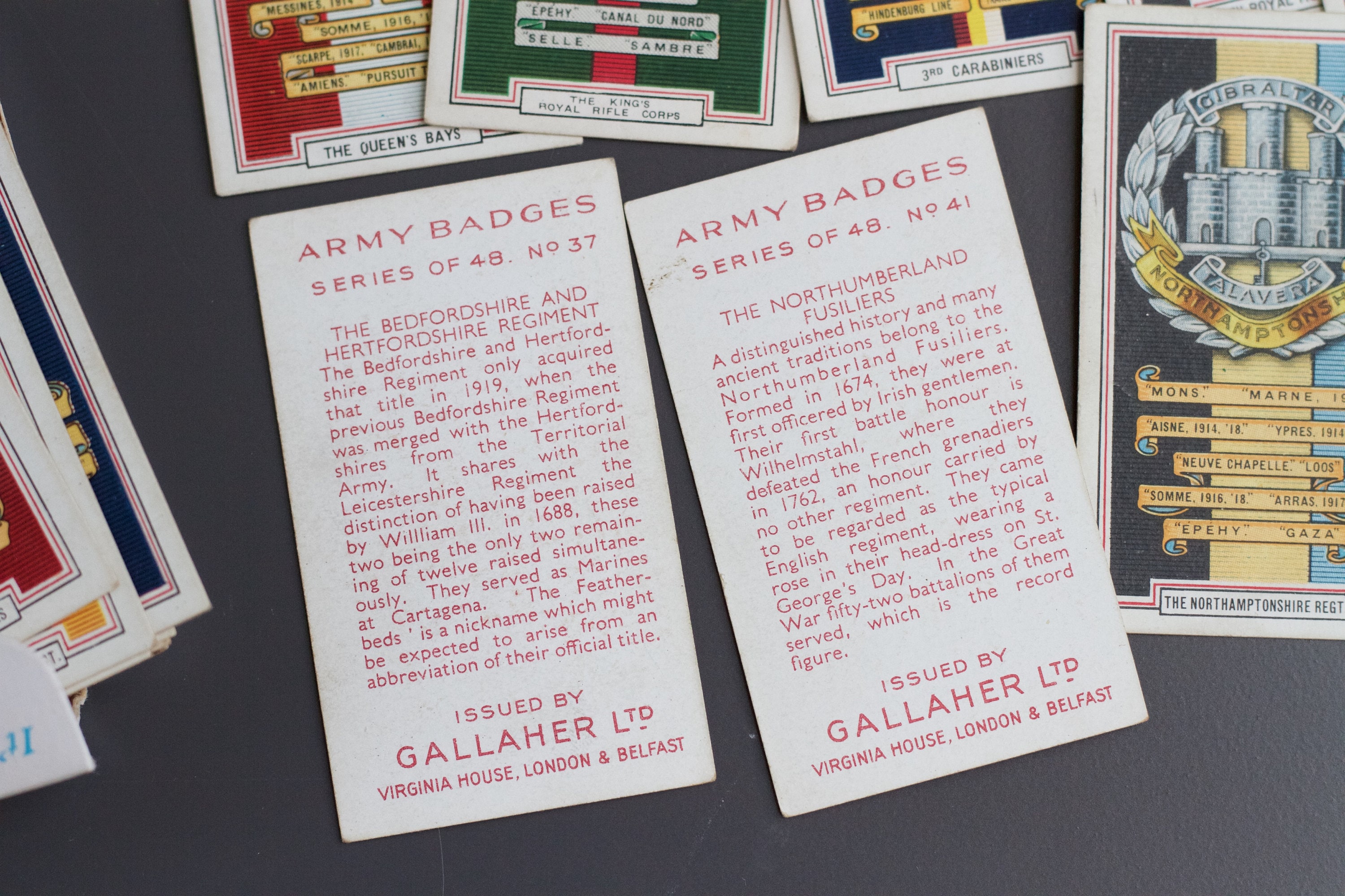 Antique Army Badges Cigarette Cards – Complete Gallaher Ltd. Collection