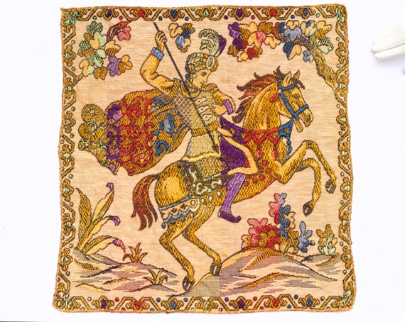 The Arabian Nights Tapestry Wall Hanging Fairy Tale Textile Art Middle Eastern Prince on a Horse Vintage Boho Home Decor Etsy