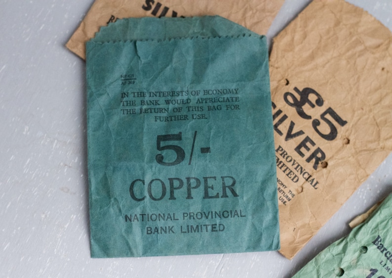 Barclays Bank Coin Bags Instant Collection of 9 Vintage Etsy
