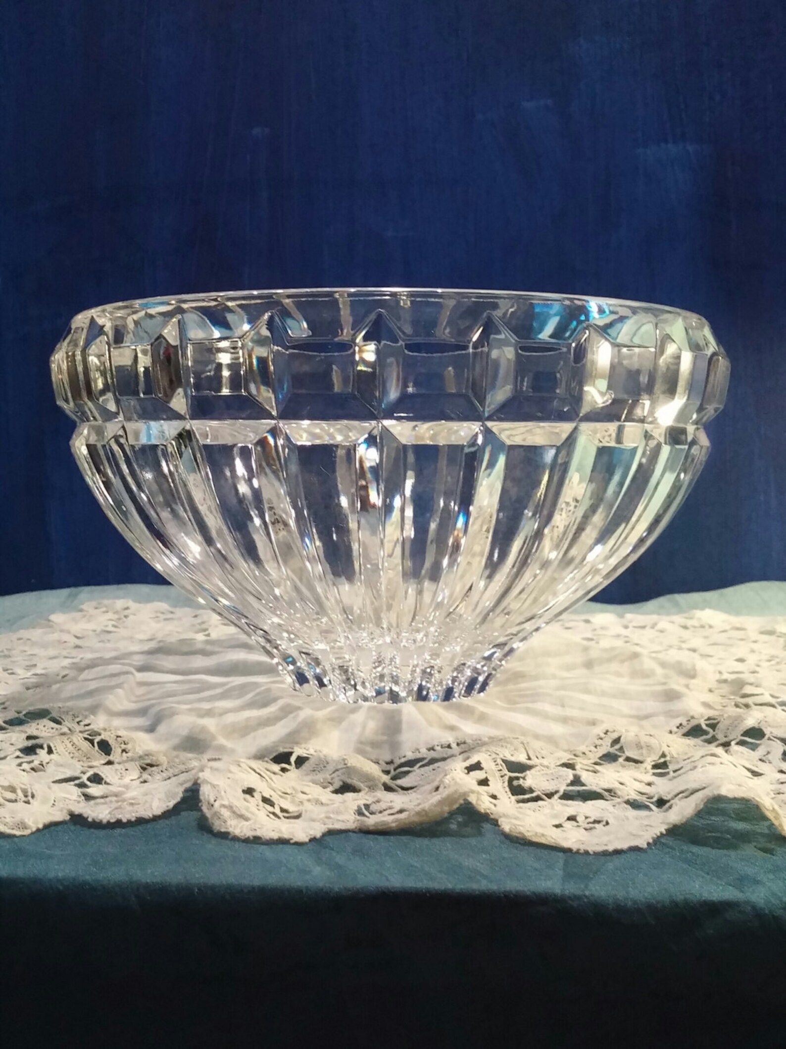 Mikasa Glass Crystal Bowl Austrian Lead Glass Decorative Bowl Etsy