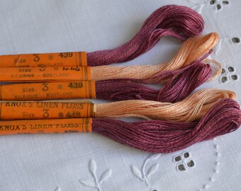 3 cards Brown Vintage German Cotton Thread