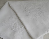 For reworking crafting a 1950s Irish Linen Madeirawork embroidered tablecloth