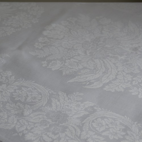 Antique Irish Linen Damask Table Runner