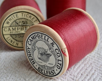 Spule von Campbell's Irish Linen Nähmaschinengarn no 50 Red