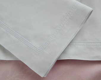 Irish Linen pillowcases/shams, Pair of unused vintage 2 row cord edges on finest linen