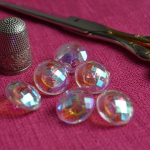 Set of 6 vintage Czech Glass 16mm shank buttons