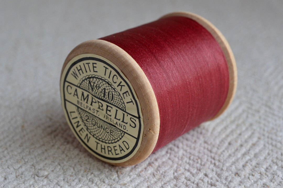 Spool of Campbell's Irish Linen Sewing Machine Thread No 40 Red Etsy