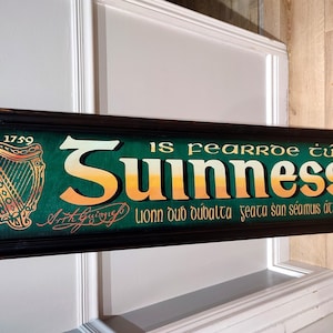 Hand painted Irish pub signage &quot;Guinness&quot; vintage gaelic