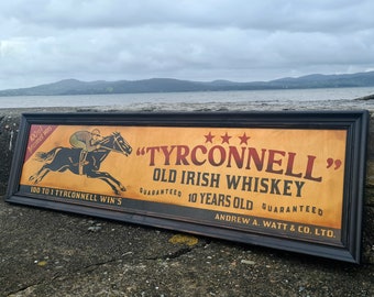 Tyrconnell Irish whiskey sign, irish pub sign, antique style