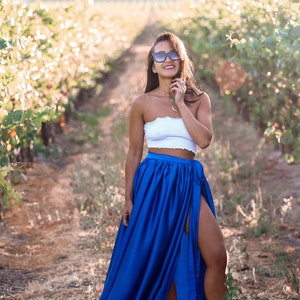 MADE TO ORDER: Wild & Free Thigh High Slit Chiffon Maxi Skirt image 3