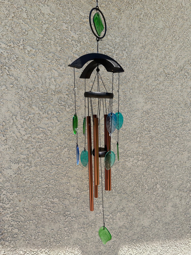 Garden Chime Beautiful Sound Metal, Glass, & Card. for Her, Grandma, Mom, Mother's Day, Friend, Sister. Spiritual, Upcycle Art USA image 2