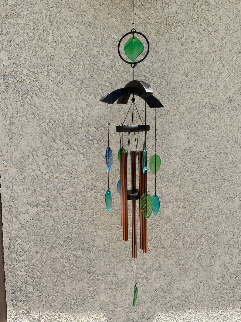 Garden Chime Beautiful Sound Metal, Glass, & Card. for Her, Grandma, Mom, Mother's Day, Friend, Sister. Spiritual, Upcycle Art USA image 4