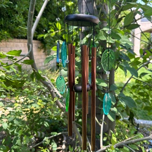 Garden Chime Beautiful Sound Metal, Glass, & Card. for Her, Grandma, Mom, Mother's Day, Friend, Sister. Spiritual, Upcycle Art USA image 6