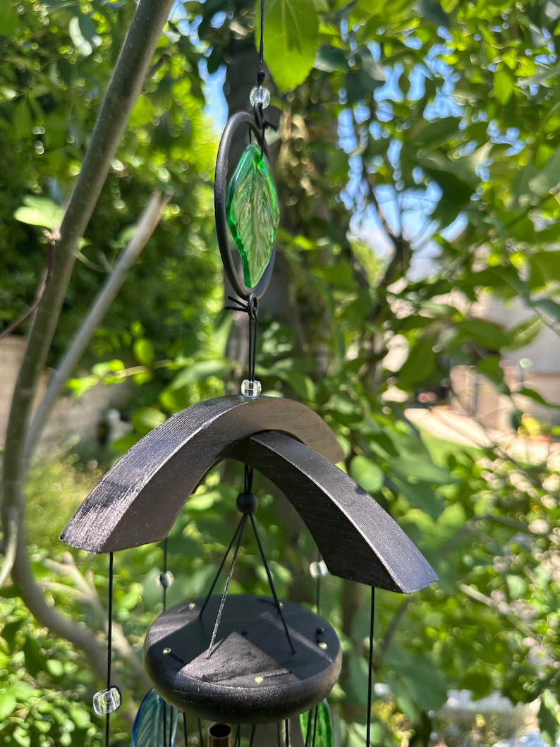 Garden Chime Beautiful Sound Metal, Glass, & Card. for Her, Grandma, Mom, Mother's Day, Friend, Sister. Spiritual, Upcycle Art USA image 5