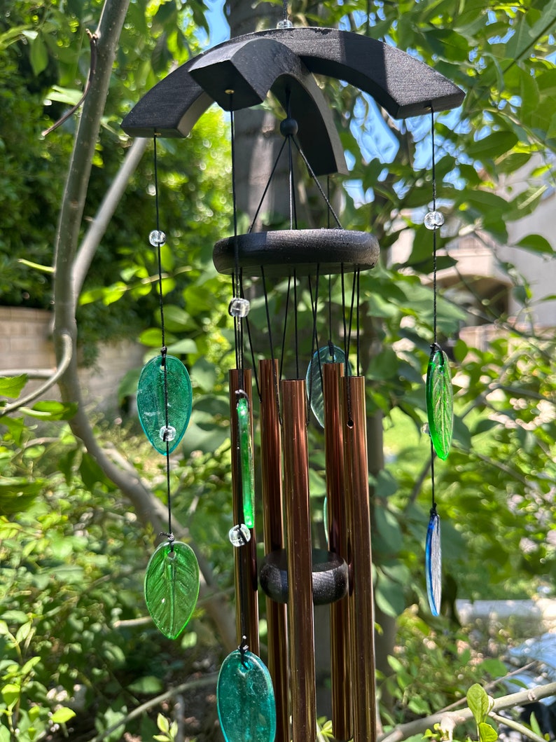 Garden Chime Beautiful Sound Metal, Glass, & Card. for Her, Grandma, Mom, Mother's Day, Friend, Sister. Spiritual, Upcycle Art USA image 3