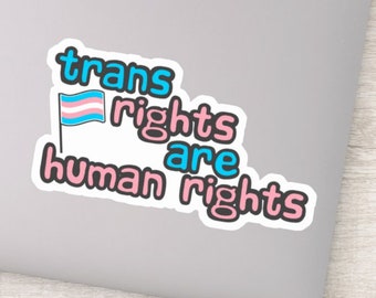 Trans Rights Are Human Rights Sticker, Trans Rights Sticker, Trans Sticker, Trans Pride Sticker, pride flag sticker, pride sticker,