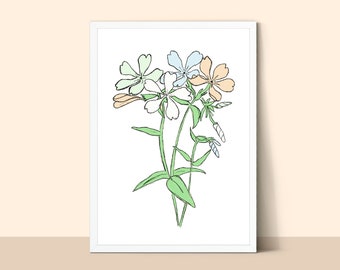 Unlabelled Flower Print, Digital Print of Flower, Printable Art, Botanical Print, Unlabelled Pride Art