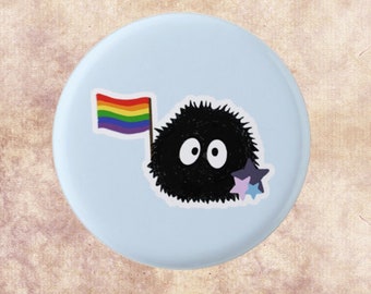 Soot Sprite Pride Flag Badge, Soot Sprite Badge, Pride Flag badge, lgbt badge, pride badge,