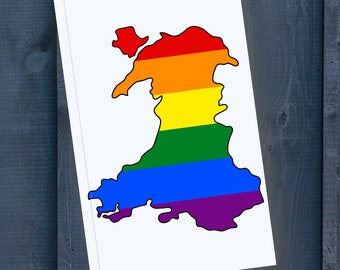 Welsh Map Pride Notebook, wales notebook, welsh notebook, pride notebook, pride gift, pride flag notebook,