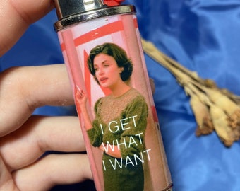 Reusable Twin Peaks Audrey Horne I Get What I Want lighter case - double sided