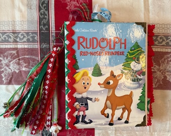 Golden  Book Junk Journal – Rudolph the Red Nosed Reindeer