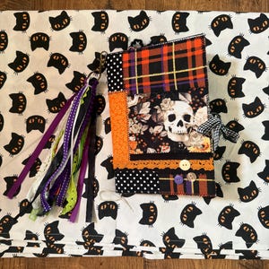 Halloween Fabric Junk Journal: Handmade Spooky Theme Ephemera