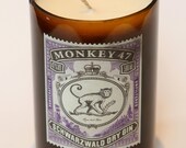 Aap 47 gin fles kaars geparfumeerd met jeneverbessen en zeewier, gin en tonic, gin minnaar cadeau