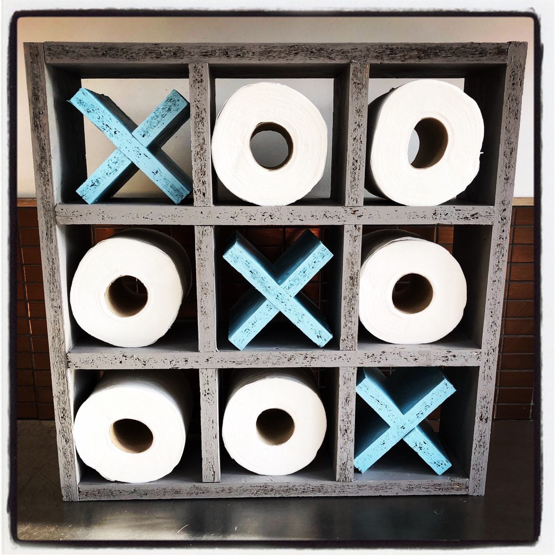 Noughts and Crosses Toilet Roll Holder Tic Tac Toe made from Etsy