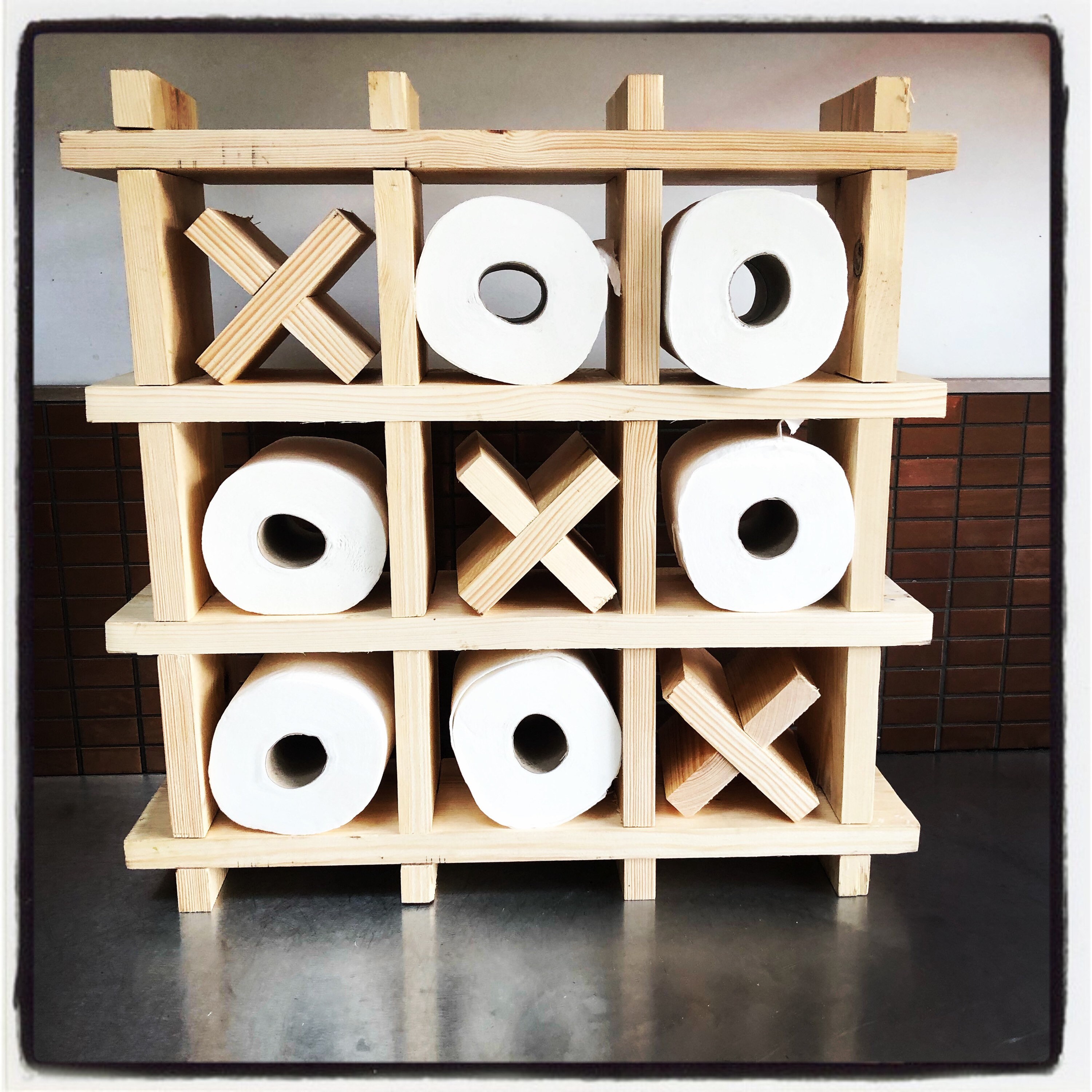 Noughts and Crosses Toilet Roll Holder Tic Tac Toe made from Etsy