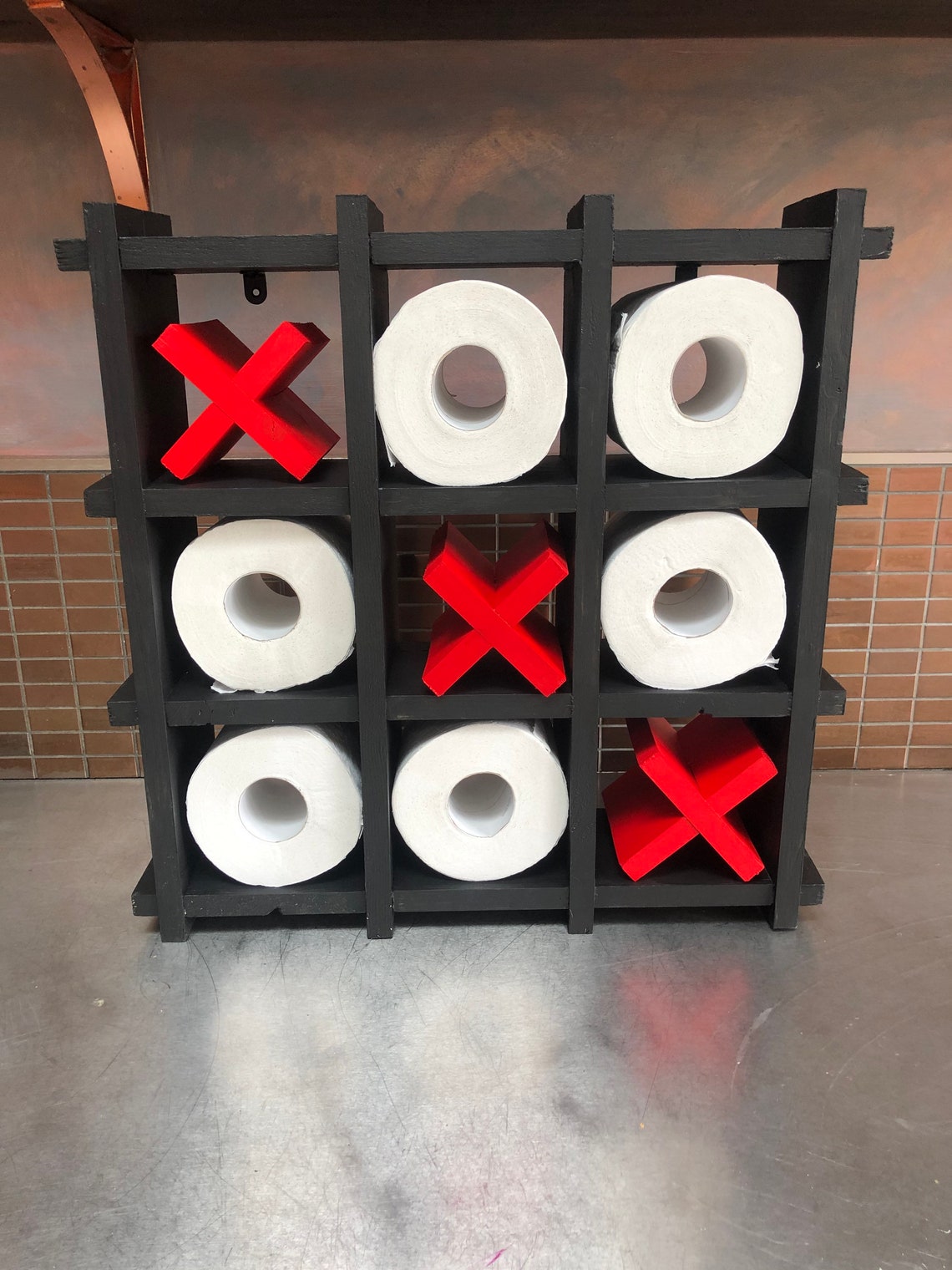 Noughts and Crosses Toilet Roll Holder Tic Tac Toe made from Etsy