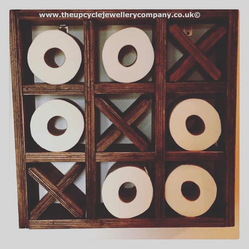 Upcycled Noughts and Crosses Toilet Roll Holder Tic Tac Toe image 0