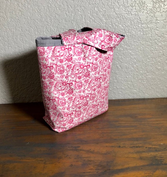 small pink tote bag