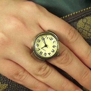 90's Y2K Vintage Mini Ring, Watch Vintage Watch Ring, Unique Rings, Initial Ring, Steampunk Ring, Vintage Watch Ring, Adjustable Unique Cool