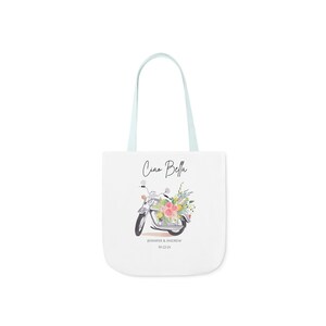 Canvas 5-Colors Ciao Bella Italian tote bag wedding tote destination wedding welcome bag Italy wedding favor Italy wedding welcome vespa bag