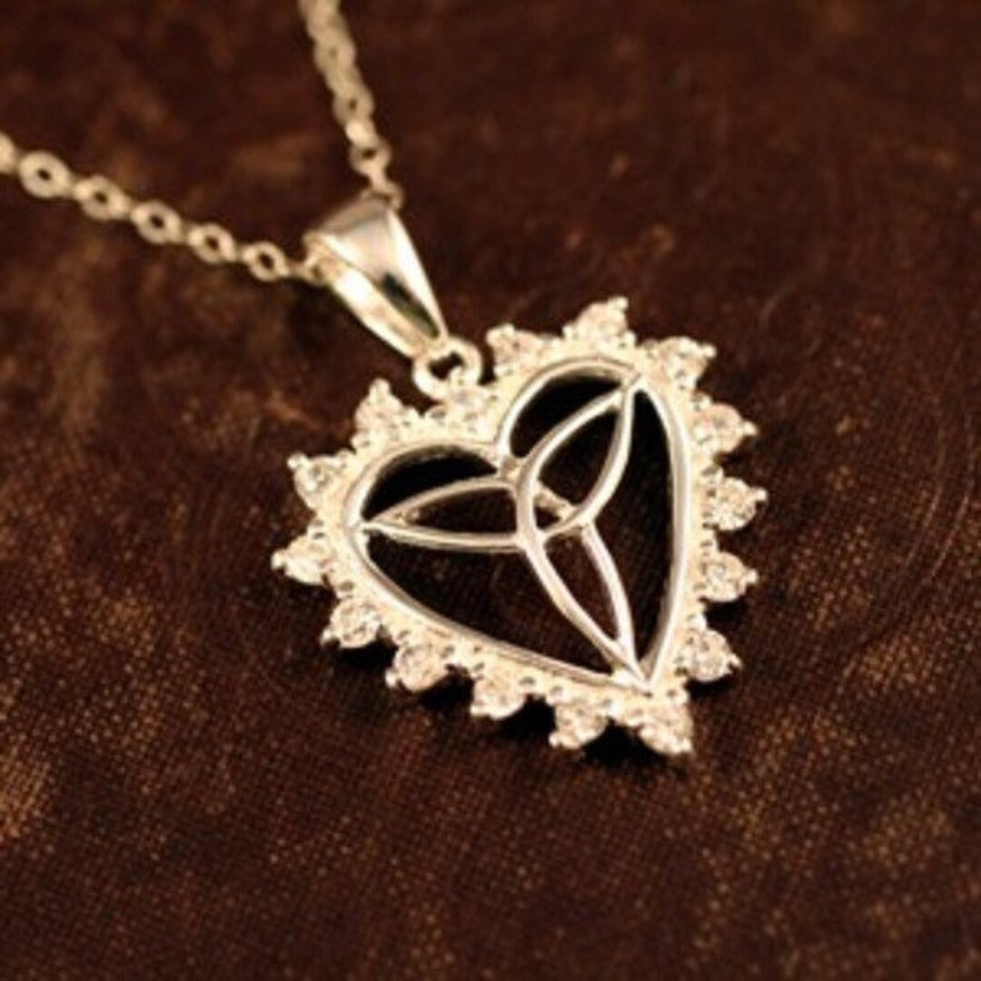 Celtic Love Knot Heart Necklace – Sterling Silver CZ Celtic Heart ...