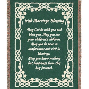 Irish Marriage Blessing Woven Blanket, Cozy Throw, Gift for New Home, Spiritual Décor, Wedding Gift, Irish Wedding Prayer