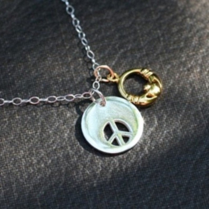 Irish Peace Sign Necklace image 1