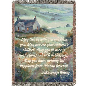Irish Marriage Blessing Woven Blanket, Cozy Home Decor, Irish Throw, Gift for Brides, Living Room Throw, Irish Blessing Throw Blanket