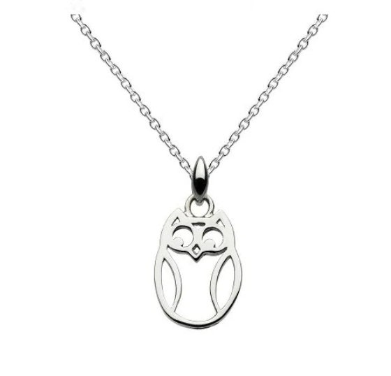 Sterling Silver Owl Pendant Necklace &ndash; Wise Owl Jewelry on 18in Chain, Symbol of Wisdom, Uniqu