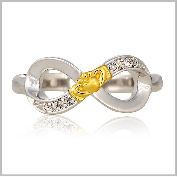 Diamond Claddagh Infinity Ring  / 062154