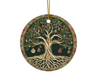 Celtic Tree of Life Ceramic Christmas Ornament