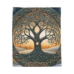 Samt-Plüsch-Decke Keltischer Knoten Baum des Lebens Decke