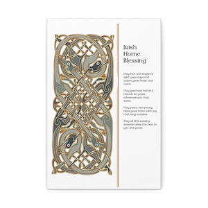 Irish Home Blessing Canvas Art, Celtic Wall Decor, Irish Gift for New Home, Housewarming, Irish Decor, Irish Blessing, House Warming Gift