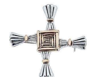 St. Brigid Cross Brooch - Feast of St Brigid Brooch - Patron Saint of Ireland