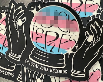 Trans Pride F TERFS Crystal Ball Bumper Sticker