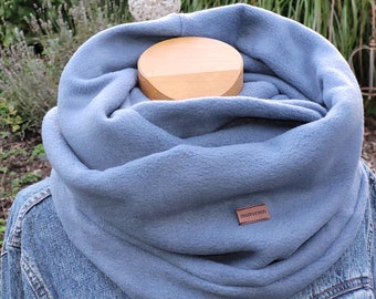 Winter loop scarf fleece blue loop scarf plain blue