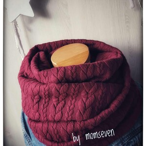 Kuschelloop weinrot Loop bordeaux  Zopfmuster Loopschal